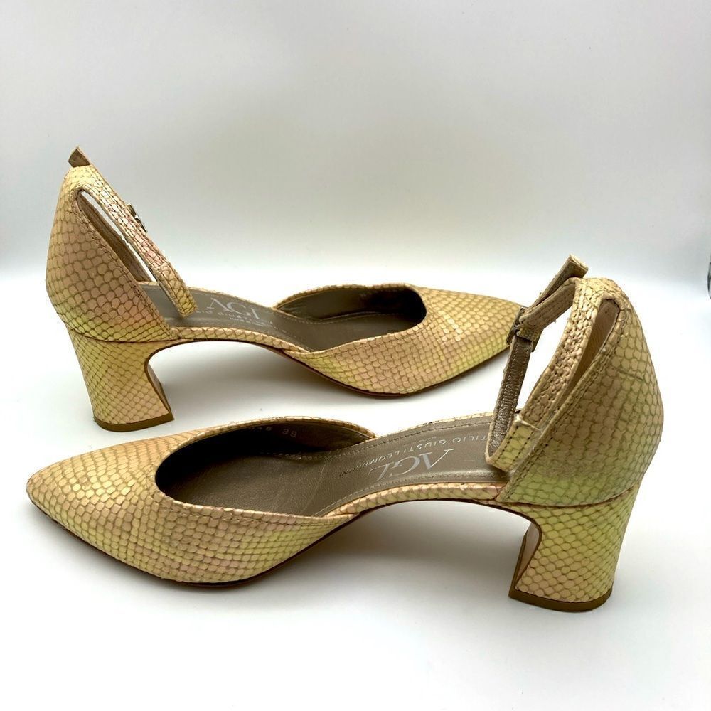 AGL Attilio Giusti Leombruni D’Orsay Shim Snake Marble Heels SZ 39/8,5 Italy - Picture 7 of 13